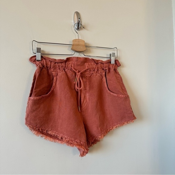 YOUNG Broke & Fabulous-Linen Blend Shorts With Raw Hem (Size:XS) - Picture 6 of 8